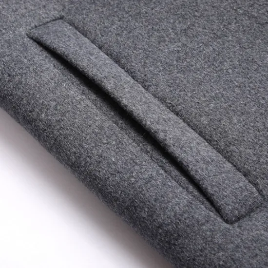 Best OUKU Men's Winter Coat Wool Coat Overcoat Trench Coat Outdoor Daily Wear Fall & Winter Polyester Windbreaker Outerwear Clothing Apparel Fashion Streetwear Plain Hooded Single Breasted One-button