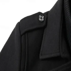 Discount OUKU Men's Winter Coat Wool Coat Overcoat Short Coat Outdoor Work Fall & Winter Wool Windproof Warm Outerwear Clothing Apparel Bustiers Essential Solid Colored Rolled collar Single Breasted