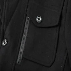 Discount OUKU Men's Winter Coat Wool Coat Overcoat Short Coat Outdoor Work Fall & Winter Wool Windproof Warm Outerwear Clothing Apparel Bustiers Essential Solid Colored Rolled collar Single Breasted