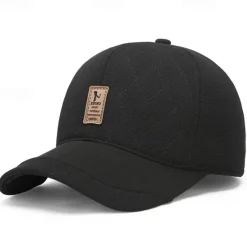Online OUKU Men's Winter Hats Winter Warm Cap Winter Baseball Cap Black Dark Navy Polyester Adjustable Fashion Modern Contemporary Daily Wear Festival Plaid / Striped / Chevron / Round Solid / Plain Color