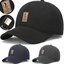Online OUKU Men's Winter Hats Winter Warm Cap Winter Baseball Cap Black Dark Navy Polyester Adjustable Fashion Modern Contemporary Daily Wear Festival Plaid / Striped / Chevron / Round Solid / Plain Color