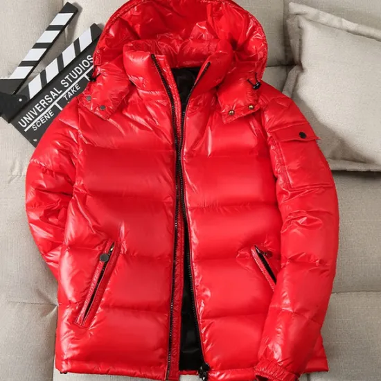 New OUKU Men's Winter Jacket Down Jacket Puffer Jacket Padded Pocket White Duck Down Daily Wear Date Vacation Regular Fashion Casual Comfortable Thermal Warm Fall & Winter Solid / Plain Color Black Red Puffer