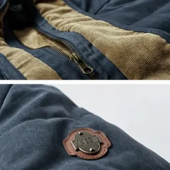 New OUKU Men's Winter Jacket Fleece Jacket Casual Jacket Hiking Parka Daily Vacation Thermal Warm Pocket Fleece Fall & Winter Plain Fashion Streetwear Hooded Regular Khaki Army Green Dark Blue Coffee Jacket