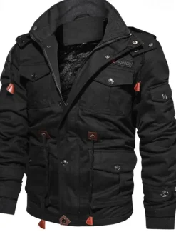 Best OUKU Men's Winter Jacket Fleece Jacket Casual Jacket Daily Vacation Thermal Warm Pocket Fleece Fall & Winter Plain Fashion Streetwear Hooded Regular Black Green Khaki Jacket