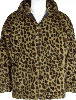 Discount OUKU Men's Winter Jacket Fleece Jacket Faux Fur Coat Daily Vacation Thermal Warm Pocket Fleece Fall & Winter Leopard Print Fashion Streetwear Hooded Regular Yellow Blue Green Jacket