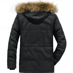 OUKU Men's Winter Jacket Fleece Jacket Casual Jacket Daily Vacation Thermal Warm Pocket Fleece Fall & Winter Plain Fashion Streetwear Hooded Regular Black Royal Blue Khaki Army Green Jacket