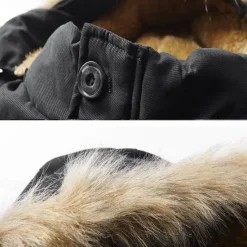 OUKU Men's Winter Jacket Fleece Jacket Casual Jacket Daily Vacation Thermal Warm Pocket Fleece Fall & Winter Plain Fashion Streetwear Hooded Regular Black Royal Blue Khaki Army Green Jacket