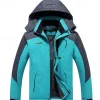 Best OUKU Men's Winter Jacket Fleece Jacket Raincoat Hiking Jacket Outdoor Daily Wear Warm Pocket Fall Winter Color Block Fashion Streetwear Hooded Regular Black Red Royal Blue Blue Ink Blue Jacket