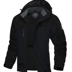 Sale OUKU Men's Winter Jacket Hiking Jacket Rain Jacket Windcheater Jacket Sports & Outdoor Camping & Hiking Waterproof Windproof Hooded Spring Fall Winter Patchwork Ivory white Black Orange Army Green Dark