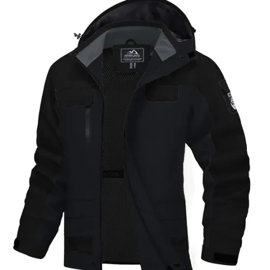 Sale OUKU Men's Winter Jacket Hiking Jacket Rain Jacket Windcheater Jacket Sports & Outdoor Camping & Hiking Waterproof Windproof Hooded Spring Fall Winter Patchwork Ivory white Black Orange Army Green Dark