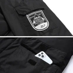 Sale OUKU Men's Winter Jacket Hiking Jacket Rain Jacket Windcheater Jacket Sports & Outdoor Camping & Hiking Waterproof Windproof Hooded Spring Fall Winter Patchwork Ivory white Black Orange Army Green Dark