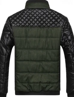 Best OUKU Men's Winter Jacket Puffer Jacket Quilted Jacket Padded Classic Style Polyster Pocket Outdoor Date Casual Daily Regular Fashion Casual Thermal Warm Windproof Winter Color Block Dark Grey Blue Green