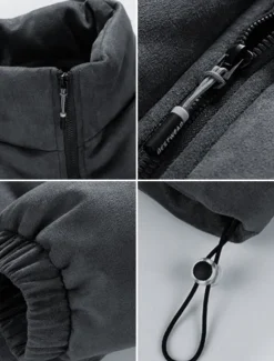 Clearance OUKU Men's Winter Jacket Puffer Jacket Padded Zipper Pocket Polyster Pocket Outdoor Date Casual Daily Regular Fashion Casual Thermal Warm Windproof Winter Plain Dark Brown Dark Grey Black Light Green