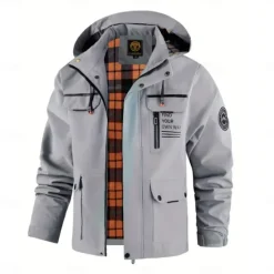 Discount OUKU Men's Winter Jacket Sport Coat Raincoat Hiking Jacket Outdoor Camping & Hiking Waterproof Windbreaker Zipper Pocket Fall Winter Solid Color Fashion Streetwear Hooded Regular Dark Red Yellow Light