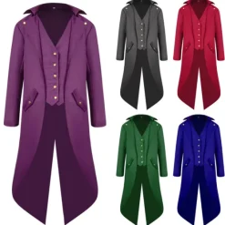Best OUKU Men's Winter Jacket Trench Coat Cloak / Capes Party Halloween Fall Winter Nylon Waterproof Outerwear Clothing Apparel Fashion Cosplay Vintage Style