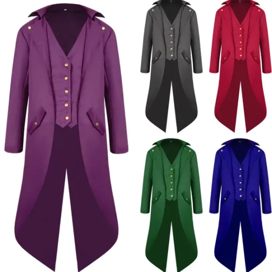 Best OUKU Men's Winter Jacket Trench Coat Cloak / Capes Party Halloween Fall Winter Nylon Waterproof Outerwear Clothing Apparel Fashion Cosplay Vintage Style