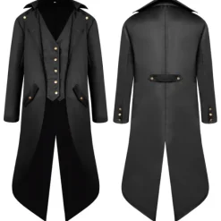 Best OUKU Men's Winter Jacket Trench Coat Cloak / Capes Party Halloween Fall Winter Nylon Waterproof Outerwear Clothing Apparel Fashion Cosplay Vintage Style