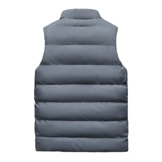 Best OUKU Men's Winter Vest Fleece Thick Jacket Warm Coat Padded Puffer Vest Fleece Lined Jacket Highly Warm Plush Stand Collar Waistcoat Daily Wear Great Lightweight Causal Travel Cargo Safari Photo Vest