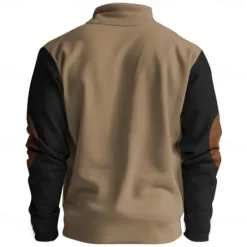 Best OUKU Men's Wolf Sweatshirts Quarter Zip Sweatshirt Long Sleeve Sweatshirt Stand Collar Half Zip Basic Vintage Retro 3D Printing Hunting Zipper Half Zip Winter Spring & Fall