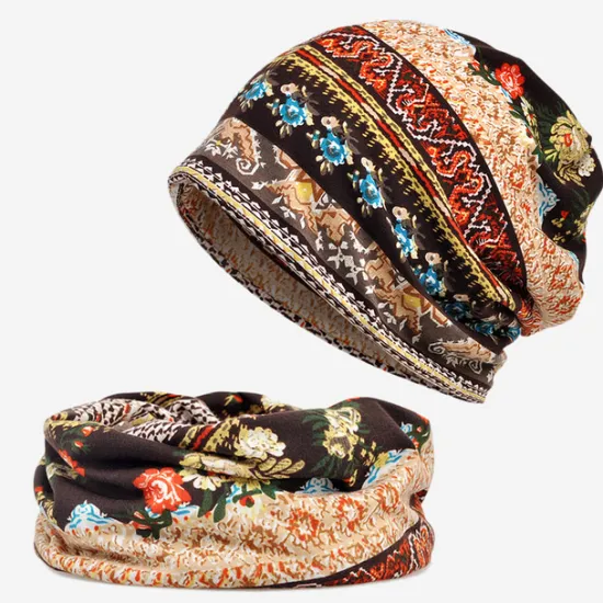 Sale OUKU men's women's vintage floral beanie lightweight breathable skull cap slouchy thin beanie baggy hat for daily wear slouchy hip-hop soft running adult dwarf hats chemo cap