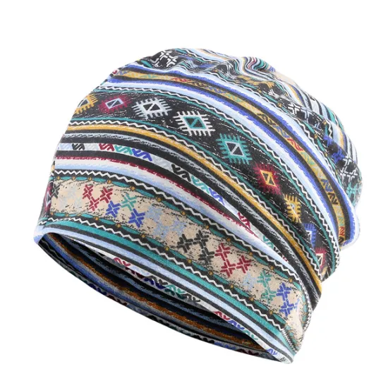 Sale OUKU men's women's vintage floral beanie lightweight breathable skull cap slouchy thin beanie baggy hat for daily wear slouchy hip-hop soft running adult dwarf hats chemo cap