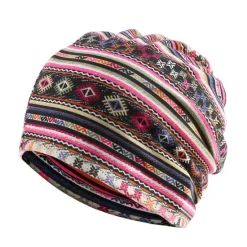 Sale OUKU men's women's vintage floral beanie lightweight breathable skull cap slouchy thin beanie baggy hat for daily wear slouchy hip-hop soft running adult dwarf hats chemo cap