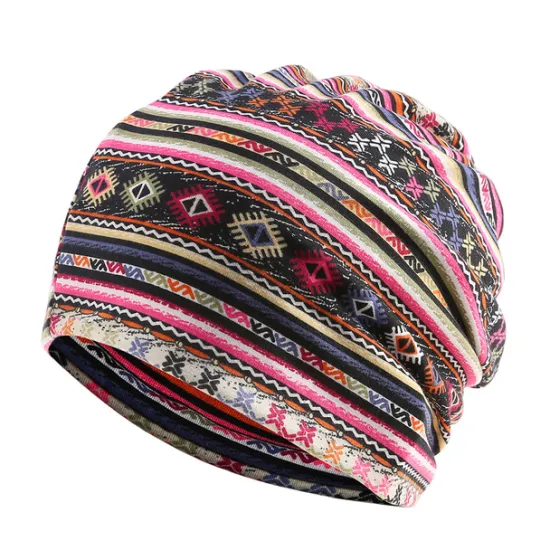 Sale OUKU men's women's vintage floral beanie lightweight breathable skull cap slouchy thin beanie baggy hat for daily wear slouchy hip-hop soft running adult dwarf hats chemo cap