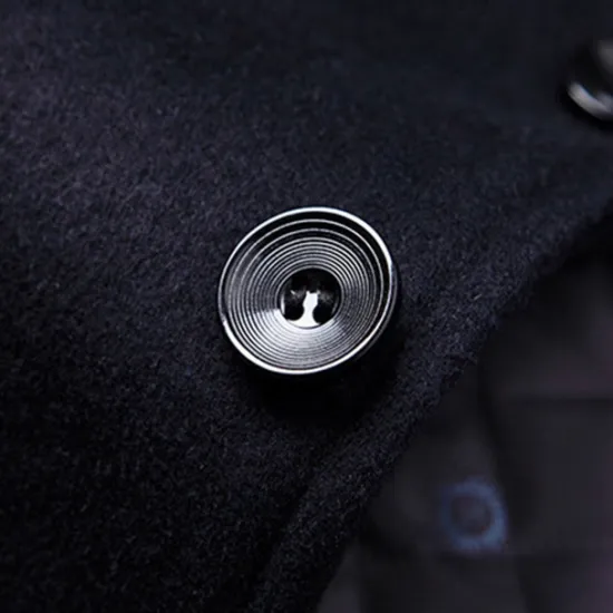 New OUKU Men's Wool Coat Overcoat Trench Coat Long Trench Coat Daily Vacation Fall & Winter Polyester Thermal Warm Windproof Outerwear Clothing Apparel Fashion Classic Plain Pocket Lapel Single Breasted