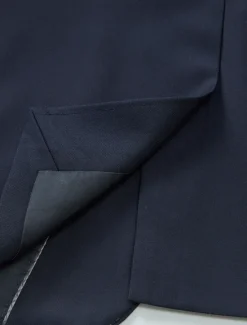 Clearance OUKU Men's Wool Suit Blazer Formal School Wedding Elegant Warm Fall Winter Solid Color Single Breasted One-button Blazer Navy Blue