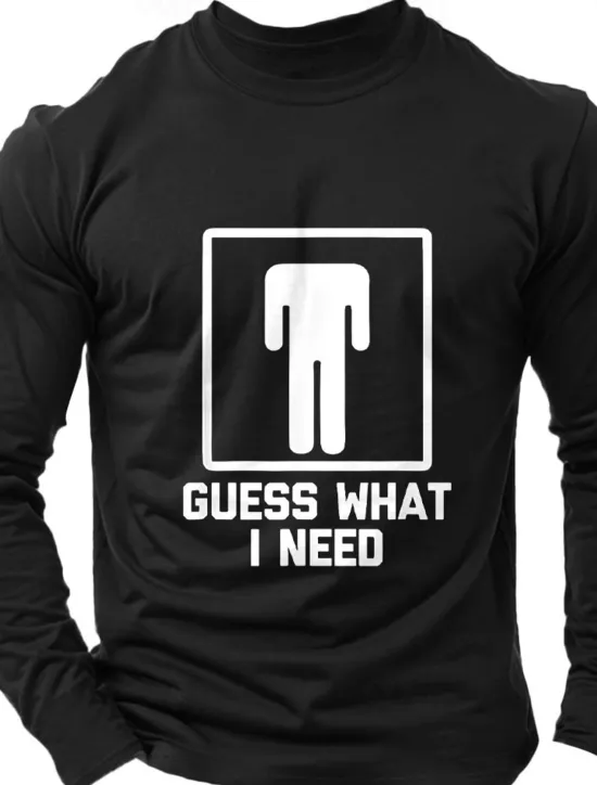 Hot OUKU Men's Word / Phrase Abstract T Shirt Long Sleeve Shirt 100% Cotton Long Sleeve Graphic Shirt Dark Heather Grey Black Wine Comfortable Tee Vacation Street Fashion Designer Clothing