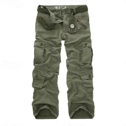 Sale OUKU Men's Work Pants Hiking Cargo Pants Hiking Pants Trousers Camo Outdoor Ripstop Multi Pockets Breathable Soft Cotton Pants / Trousers Bottoms Jungle camouflage Army Green Camouflage Grey Khaki Work