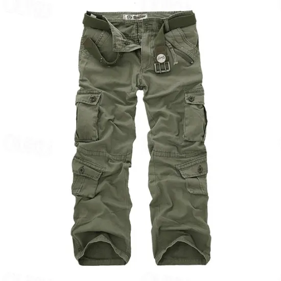 Sale OUKU Men's Work Pants Hiking Cargo Pants Hiking Pants Trousers Camo Outdoor Ripstop Multi Pockets Breathable Soft Cotton Pants / Trousers Bottoms Jungle camouflage Army Green Camouflage Grey Khaki Work
