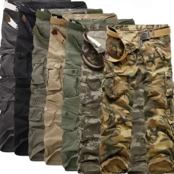 Sale OUKU Men's Work Pants Hiking Cargo Pants Hiking Pants Trousers Camo Outdoor Ripstop Multi Pockets Breathable Soft Cotton Pants / Trousers Bottoms Jungle camouflage Army Green Camouflage Grey Khaki Work