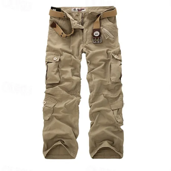Sale OUKU Men's Work Pants Hiking Cargo Pants Hiking Pants Trousers Camo Outdoor Ripstop Multi Pockets Breathable Soft Cotton Pants / Trousers Bottoms Jungle camouflage Army Green Camouflage Grey Khaki Work
