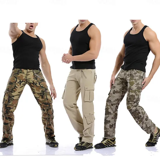 Sale OUKU Men's Work Pants Hiking Cargo Pants Hiking Pants Trousers Camo Outdoor Ripstop Multi Pockets Breathable Soft Cotton Pants / Trousers Bottoms Jungle camouflage Army Green Camouflage Grey Khaki Work