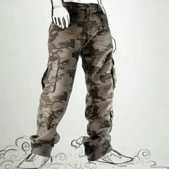 Sale OUKU Men's Work Pants Hiking Cargo Pants Hiking Pants Trousers Camo Outdoor Ripstop Multi Pockets Breathable Soft Cotton Pants / Trousers Bottoms Jungle camouflage Army Green Camouflage Grey Khaki Work