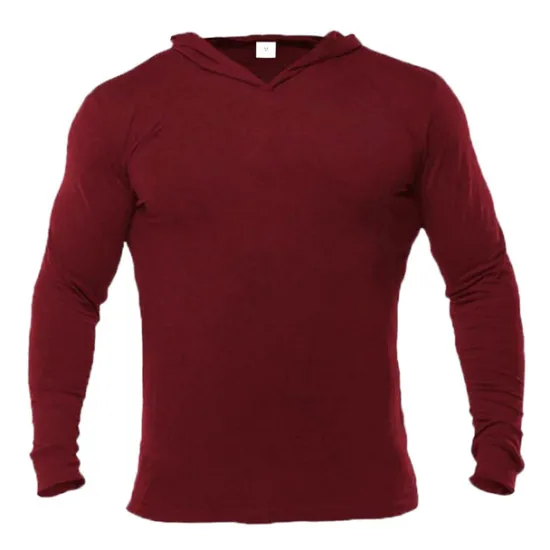 Outlet OUKU Men's Workout Shirt Running Shirt Long Sleeve Top Spring Hooded Spandex Breathable Quick Dry Soft Gym Workout Running Sportswear Activewear Solid Colored Black White Dark Navy