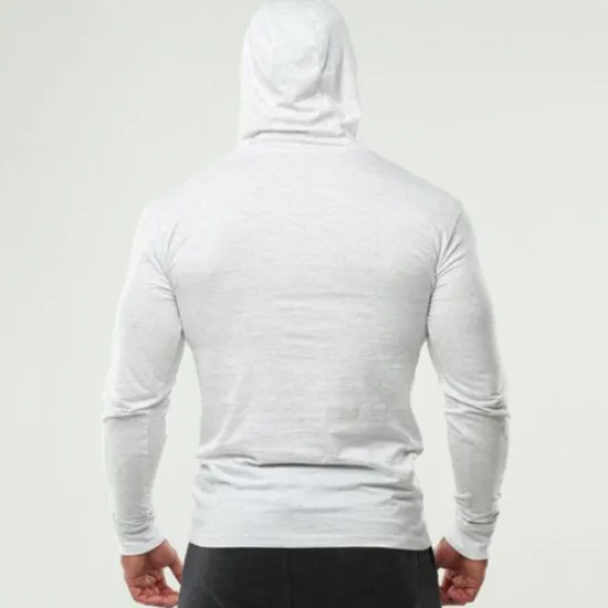 Outlet OUKU Men's Workout Shirt Running Shirt Long Sleeve Top Spring Hooded Spandex Breathable Quick Dry Soft Gym Workout Running Sportswear Activewear Solid Colored Black White Dark Navy