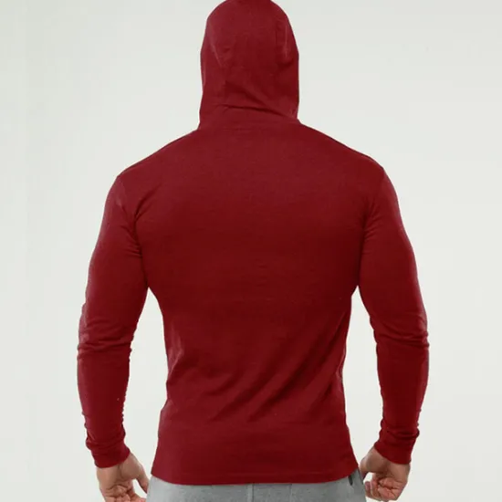 Outlet OUKU Men's Workout Shirt Running Shirt Long Sleeve Top Spring Hooded Spandex Breathable Quick Dry Soft Gym Workout Running Sportswear Activewear Solid Colored Black White Dark Navy