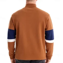 Outlet OUKU Men's Zip Hoodie Sweatshirt Pullover Navy Blue Green Khaki Gray Standing Collar Color Block Sports & Outdoor Sports Weekend Streetwear Cool Casual Spring & Fall Clothing Apparel Hoodies Sweatshirts