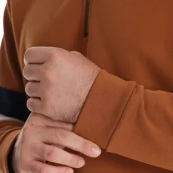 Outlet OUKU Men's Zip Hoodie Sweatshirt Pullover Navy Blue Green Khaki Gray Standing Collar Color Block Sports & Outdoor Sports Weekend Streetwear Cool Casual Spring & Fall Clothing Apparel Hoodies Sweatshirts