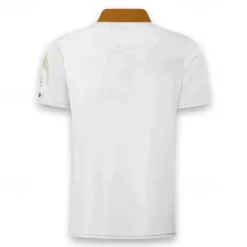 Hot OUKU Men's Zip Polo Shirts Golf Shirt Short Sleeve Polo Shirts Collared Shirts Funny Streetwear Vacation Wear Party Outfits 3D Print Quarter Zip Polo Spring & Summer White