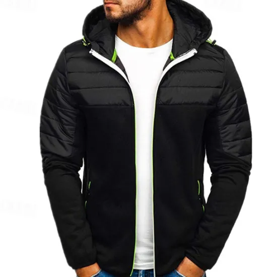 Outlet OUKU Men's Zip Up Hoodie Full Zip Hoodie Black Navy Blue Light Grey Hooded Color Block Zip Up Patchwork Pocket Sports & Outdoor Daily Holiday Polyester Streetwear Basic Casual Spring & Fall Clothing