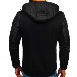 Outlet OUKU Men's Zip Up Hoodie Full Zip Hoodie Black Navy Blue Light Grey Hooded Color Block Zip Up Patchwork Pocket Sports & Outdoor Daily Holiday Polyester Streetwear Basic Casual Spring & Fall Clothing