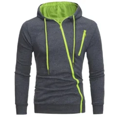 Sale OUKU Men's Zip Up Hoodies Black White Gray Hooded Plain Sports & Outdoor Daily Sports Hot Stamping Sportswear Basic Casual Spring & Summer Clothing Apparel Hoodies Sweatshirts Long Sleeve