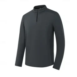 New OUKU Men's Zip Up Hoodies Quarter Zip Sweatshirt Black Light Green Dark Gray Beige Standing Collar Plain Cool Casual Athletic Clothing Apparel Hoodies Sweatshirts Long Sleeve