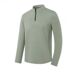New OUKU Men's Zip Up Hoodies Quarter Zip Sweatshirt Black Light Green Dark Gray Beige Standing Collar Plain Cool Casual Athletic Clothing Apparel Hoodies Sweatshirts Long Sleeve