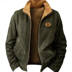 New OUKU New Year Christmas Men's Deer Sweatshirts Sweatshirt Zip Sweatshirt Long Sleeve Sweatshirt Stand Collar Daily Basic Casual 3D Printing Christmas Party New Year Full Zip Stand Collar Winter Spring