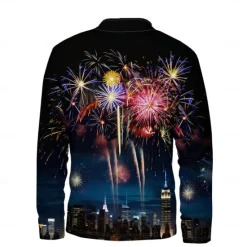 New OUKU New Year Men's Graphic Happy New Year Hoodies Quarter Zip Sweatshirt Long Sleeve Sweatshirt Stand Collar Daily Casual Vintage Retro 3D Print Vacation Going out Streetwear Print Spring & Fall Black