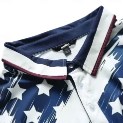Best OUKU Men's American Flag Veterans Polo Shirts Golf Shirt Short Sleeve Polo Shirts Collared Shirts Casual Streetwear Vacation Wear Party Outfits Buttons 3D Print White & Blue Black White